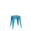 hjh OFFICE 645004 Metall Hocker VANTAGGIO Hellblau Sitzhocker im Industry-Design, stapelbar, niedrig