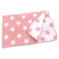 heimtexland hochwertige Babydecke Sterne Kuscheldecke 75x100 Mädchen rosa Pastell Baumwolle Ökotex Geschenkidee Geburt Taufe Kinderwagen-Decke Typ526