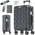 KESSER® Reisekoffer 120L Koffer ABS Hartschalenkoffer mit Zahlenschloss, Kofferwaage & Reisebrieftasche 360° Rollen | Rollkoffer für Business & Reise Trolley mit Teleskopstange & Tragegriff Charcoal