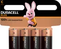 Duracell Batterie Alkaline, Baby, C, LR14, 1.5V Plus, Extra Life, Retail Blister (4-Pack) 141865