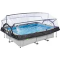EXIT Soft Grey Pool Grau 300 x 200 x 65 cm m. Filterpumpe u. Abdeckung