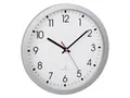 TFA Dostmann Analoge Funk-Wanduhr, 60.3522.02, 30 cm Durchmesser, mit Sekundenzeiger, Glasabdeckung, großes Ziffernblatt, für Küche/Wohnzimmer/Büro, Runde Funkwanduhr, 30x4,3cm, Silber