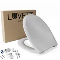 LUVETT® C770 Toilettendeckel mit Absenkautomatik Oval Grau - SoftClose Klodeckel Abnehmbar - Klobrille aus Antibakteriellem Duroplast - WC Sitz 3in1 Befestigung Inkl. - Toilettensitz Made in EU