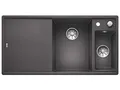 BLANCO AXIA III 6 S-F | Granitspüle aus SILGRANIT felsgrau | Einbauart: Flächenbündig | Hauptbecken rechts | mit Holzschneidbrett | für 60 cm breite Unterschränke | Reinigungsfreundliche Öberfläche