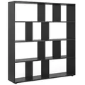 Vicco Raumteiler, Schwarz, Holzwerkstoff, 12 Fächer, Rechteckig, 131.6x143x29 cm, Wohnzimmer, Regale, Bücherregale