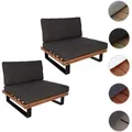 2er-Set Lounge-Sessel HWC-H54, Garten-Sessel, Spun Poly Akazie Holz FSC-zertifiziert Alu ~ braun, Polster dunkelgrau