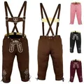 German Wear Trachtenhose GW121 Damen Trachten Jeans Hose mit Hosenträgern braun 44