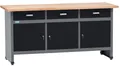 Küpper Werkbank 12159, 170x84x60 cm, 3 Schubladen, 3 Türen, 300 kg Traglast, 30 mm massive Buchenarbeitsplatte