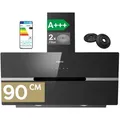 CIARRA Kopffreihaube  650 m3/h Dunstabzugshaube 90cm Inkl. BOOST WIFI-APP Touch Control VM9736FB - Schwarz