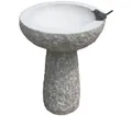 Dehner Vogeltränke Vogelbad mit Sockel, Ø 42 cm, Höhe 57 cm, Granit / Bronze