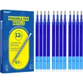 12x Radierbare Ersatzminen 0.7mm - Blaue Mine für Pilot FriXion & Eberhard Faber