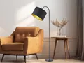 Flexible Standleuchte 156cm hoch mit Stoff Lampenschirm Ø35cm in schwarz/gold