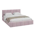 FDM Polsterbett 160x200 cm Doppelbett mit Lattenrost Bettkasten Stauraum Florida Trinity Altrosa mit Kopfteil modern