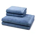 Möve - 4 teiliges Frottier-Set - Superwuschel (2 X Handtuch 2 X Duschtuch im Set) - 520 g/m2 - Baumwolle - Walkfrottee - saugstark - weich und flauschig - Cornflower