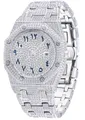 S&T Design Quarzuhr Iced Out Uhr Armbanduhr Herrenuhr Arabische Ziffern, (inkl. Armbandkürzer), Geschenkbox), Achteckig, Edelstahl, Diamantzirkonia, Wasserdicht 3Bar