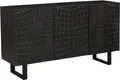 Marrakesch Sideboard modern mit Türen aus Holz 142cm groß als Wohnzimmer Möbel | Retro Deko Kommode Komode Adriaen in Krokodilleder Design für stilvolle Aufbewahrung im Esszimmer & Schlafzimmer