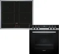 Siemens EQ522DB1ZM, iQ500 Einbau-Herd-Set, Bestehend aus HE517BBS4 Herd, 60 x 60 cm, Hydrolyse Selbstreinigung und Backautomatik, EA64RGNA1E Induktionskochfeld, Erweiterbare Kombizone, Touchdisplay