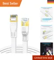 CAT 8 Kabel 15m - Hochgeschwindigkeits 40Gbps Flaches LAN Netzwerkkabel Weiß