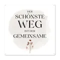 Interluxe Schild Metallschild 20x20cm - Der schönste Weg ist der gemeinsame - Serie Wildflora Geschenkidee zur Hochzeit Geburtstag Valentinstag für Freund Freundin Wedding
