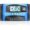 100A MPPT Solar Laderegler Sonnenkollektor Regulator 12V 24V LCD Display Schu...