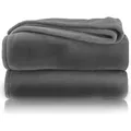 heimtexland ® Kuscheldecke SUPER SOFT Flanell Wohndecke XL Sofadecke Überwurf Uni Typ380 Anthrazit Grau 200 x 150 cm - Grau