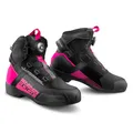 SHIMA EDGE VENTED Motorrad Schuhe Damen Leder Belüftet Motorradstiefel Protektoren Leder ATOP Rutschfeste Sohle Knöchelstütze Seitlicher Reißverschluss Bikerboots (Frauen, Belüftet, Rosa, 41)