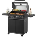 Juskys Gasgrill, Schwarz, Metall, 133x114x57 cm, Grills & Outdoor-Küchen, Gasgrills