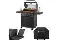 Juskys Gasgrill Savannah, 4+1 Brenner, 14,5 kW, Gusseisen Rost, Thermometer, Seitenablagen