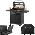 Gasgrill BBQ Grillwagen Gas Grill Brenner Seitenbrenner Edelstahl Juskys®