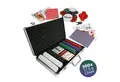 EAXUS Spielesammlung Royal Flush Pokerkoffer - Profi Pokerset 300 Chips, Poker, Kartenspiel, Koffer aus Aluminium, mit Black Jack & Texas Hold'em Kartendecks