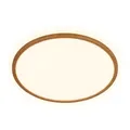 BRILONER - LED Deckenlampe mit indirektem Licht, flach, warmweißes Licht, Lampe, Deckenleuchte, Wohnzimmerlampe, LED Panel, Küchenlampe, Schlafzimmerlampe, 42x3 cm, Rahmen in Holzoptik