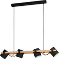 HORNWOOD Hängeleuchte Hängelampe Pendellampe Pendelleuchte - L110 x B18 x H110 cm - schwarz, creme - 4X28W exkl. - IP20