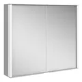 Keuco Royal Match Vorbau-Spiegelschrank 2 Türen mit Beleuchtung (2x LED) 800 x 700 x 160 mm - Silber-Gebeizt-Eloxiert - 12802171301