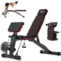 Verstellbare Hantelbank, Klappbar Trainingsbank, 453KG Last Krafttraining Bän...