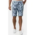 Indicode Chinoshorts Herren Curtain Chino Shorts Herrenshorts Chino Shorts mit sommerlichem Blumenprint und einem Gürtel blau S