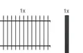 Alberts Zierzaun - Anbauset Chaussee, Höhe 120 cm, Länge 2 m, matt schwarz, zum Einbetonieren