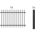 ALBERTS Zaun-Anbauset Chaussee, zum Einbetonieren (matt-schwarz, 120 cm)