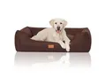 Knuffelwuff Hundebett Lotte aus Velours mit feinem Handwebcharakter braun XXL