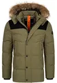 Indicode Herren Hexyl Winterparka mit Kapuze | Parka Steppjacke Herrenparka Army, L