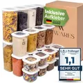 Viwares Vorratsdosen mit Deckel Luftdicht, 24er Vorratsbehälter Set BPA-Frei, Vorratsdose zur Müsli Mehl Aufbewahrung Küche, Praktische Organize... - Weiß