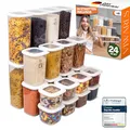 Viwares Vorratsdosen mit Deckel Luftdicht, 24er Vorratsbehälter Set BPA-Frei, Vorratsdose zur Müsli Mehl Aufbewahrung Küche, Praktische Organizer Küche, Frischhaltedosen für Lebensmittelaufbewahrung