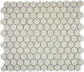 Mosani Bodenfliese Mosaik Fliese Keramik cremeweiß mini Hexagaon unglasiert rutschsicher