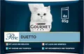 PURINA Gourmet Perle Duetto Katzenfutter nass, mit Fisch (12 x 4 Beutel à 85g)