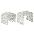 Riess Ambiente Stylischer Couchtisch Abstract 2er Set Silber im Gap Design Wohnzimmertisch Modern Satztische Tische