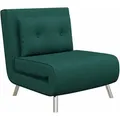Homcom - Schlafsessel, Einzelsofa Mit Bettfunktion, Klappsessel, Gästebett Mit Kissen, Polstersofa Mit Samtoptik Für Schlafzimmer, Wohnzimmer, 77 X 88 X 83 Cm, Dunkelgrün