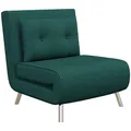 HOMCOM 3 in 1 Schlafsessel Klappbar Schlafsofa mit Bettfunktion Verstellbarer Rückenlehne Kissen Relaxsessel in Samtoptik Gästebett Sessel für Wohnzimmer Schlafzimmer 77 x 88 x 83 cm Dunkelgrün