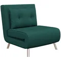 Schlafsessel Klappsessel mit Bettfunktion, Einzelsofa mit Kissen, Samtoptik Grün