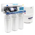 Naturewater NW-RO50-D1 Umkehrosmoseanlage 190 L/Tag, 5-stufiges Trinkwasser Filtrationssystem, Osmose System mit Druckerhöhungspumpe