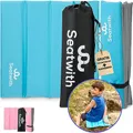 Seatwith Faltbares Iso-Sitzkissen-Outdoor Sitzmatte Für Kinder (35x35cm) mit Tragetasche + Karabinerhacken für idiale Befestigung am Rucksack maximaler Schutz vor Kälte Nässe Schmutz-Blu