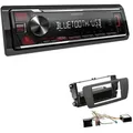 Kenwood KMM-BT209 1-DIN Autoradio Bluetooth USB AUX-In Short Body mit Einbauset für Seat Ibiza IV Ibiza IV ST tuamgrau Canbus